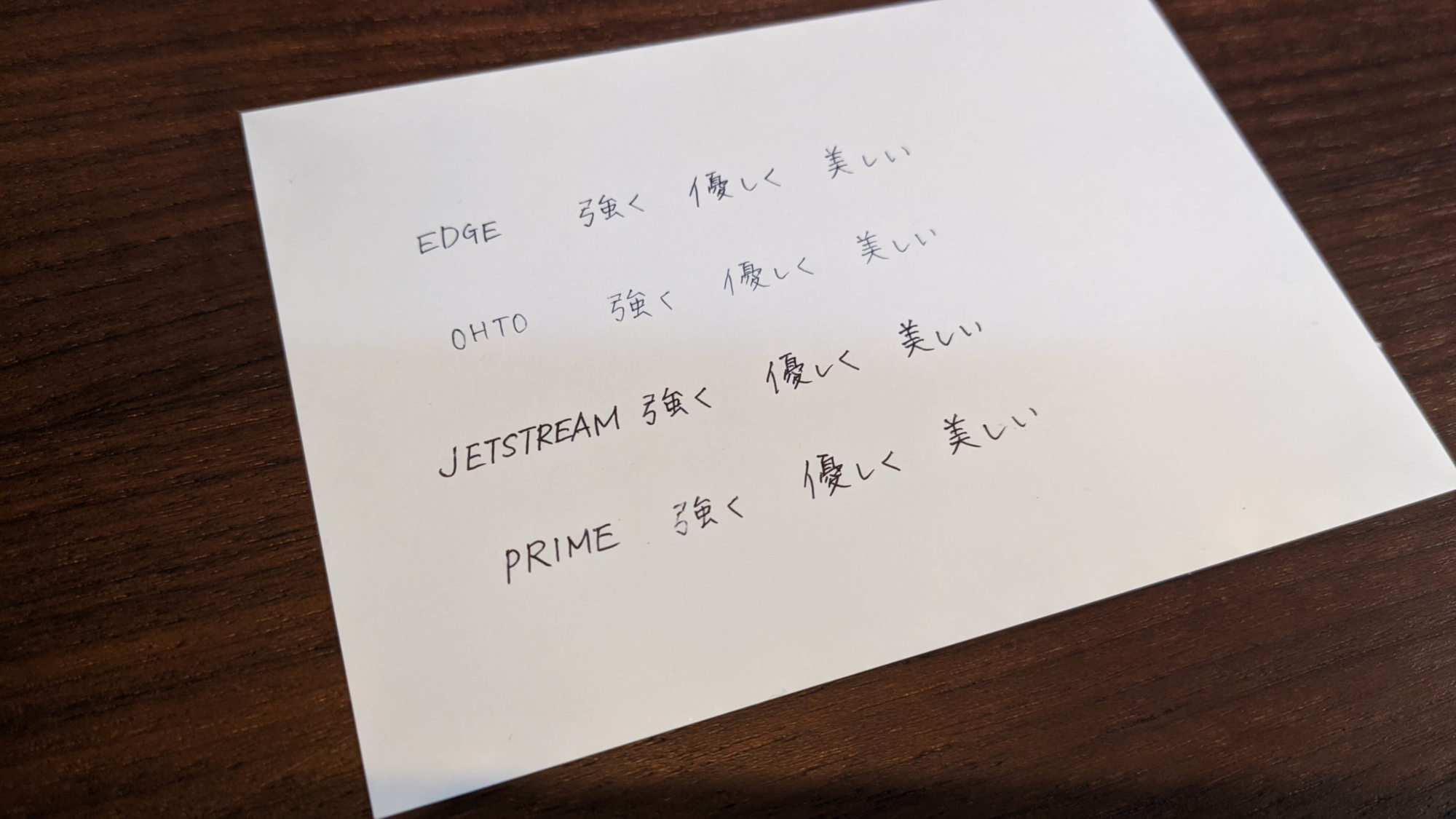 ジェットストリームエッジで書きました